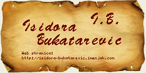 Isidora Bukatarević vizit kartica